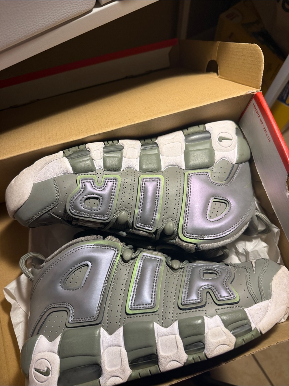 Kids Green Nike 'AIR' Lettered Athletic Sneakers
